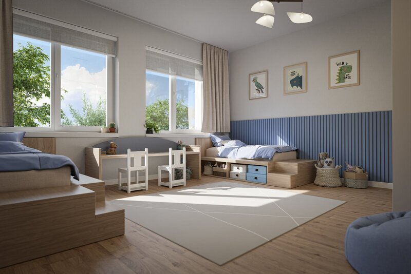Prakticky řešený byt 2+kk  s neprůchozími pokoji a s terasou